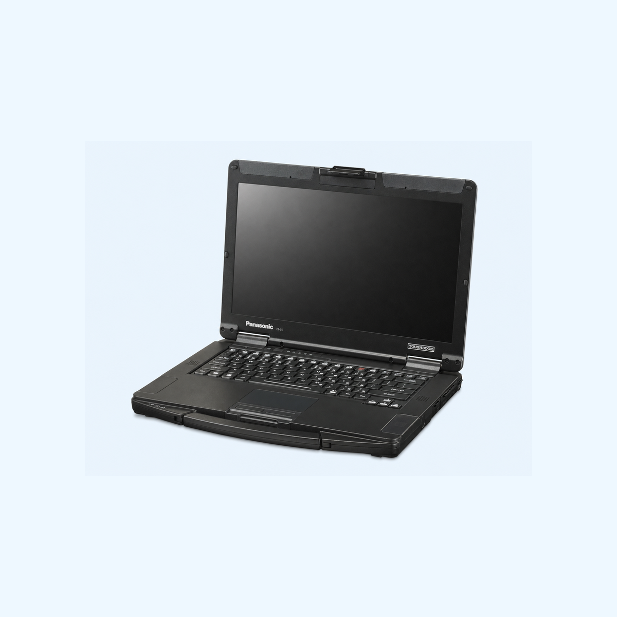 Panasonic TOUGHBOOK 55 Mk2 der FZ-55-Familie, geöffnet in Dreiviertelansicht