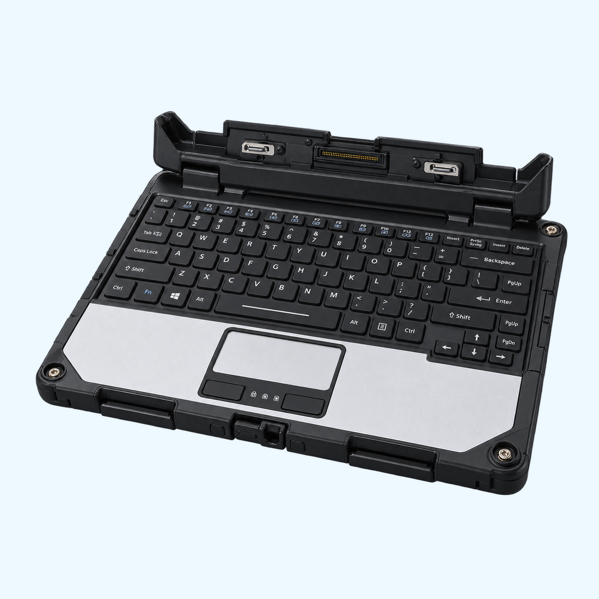 QWERTY-Tastaturbasis und Docking-Detail des Panasonic TOUGHBOOK CF-33 Mk3 CF-33UZ031B4